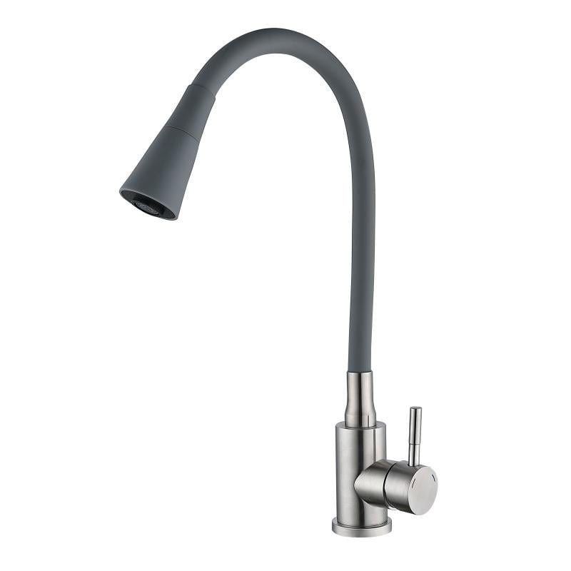 Смеситель для кухни Lidz Aria 015 F31 k35 LDARI015F31GNK31871 с гибким изливом Grey