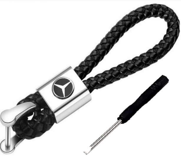 Брелок для ключей Mercedes из плетеной кожи (1806)