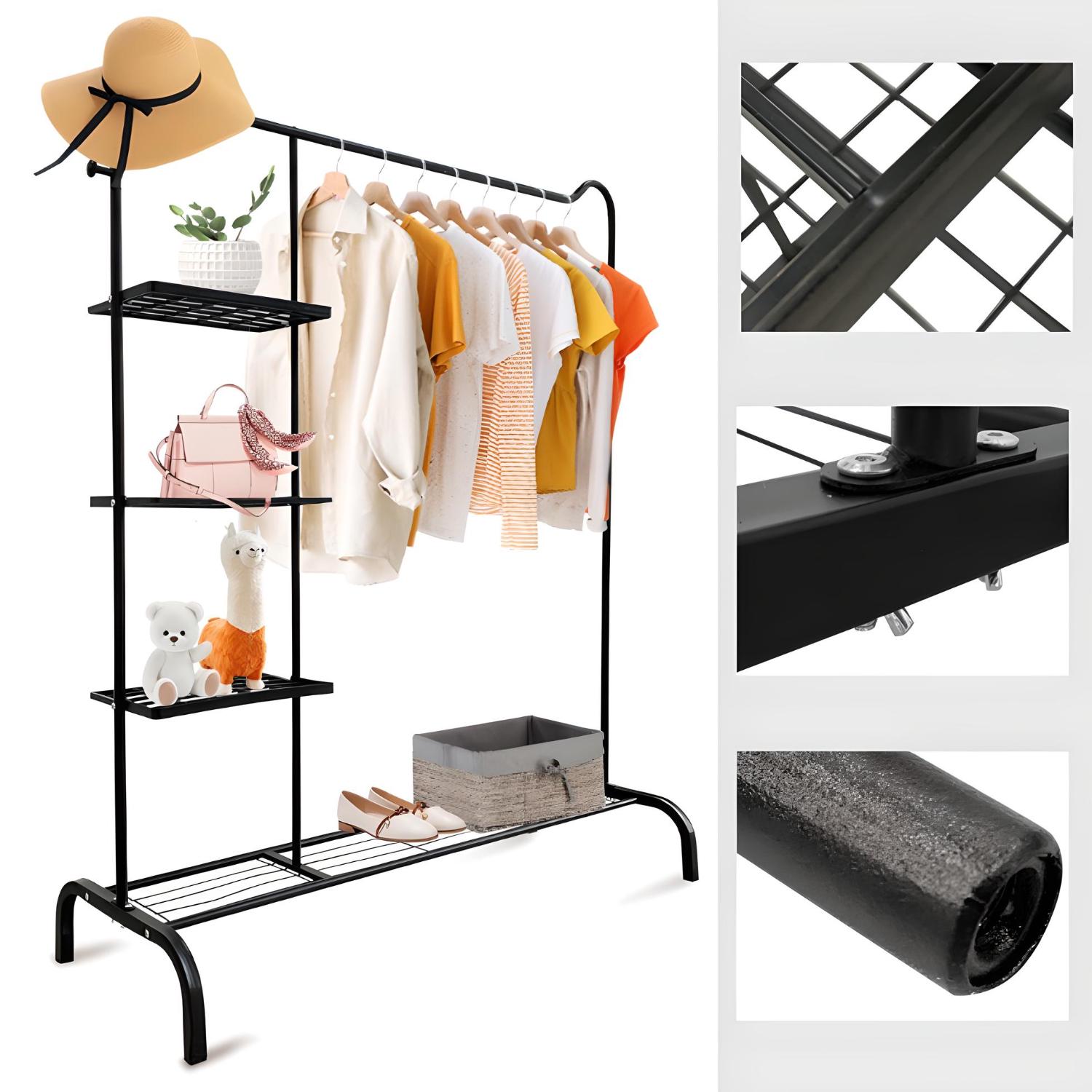 Стійка-вішалка для одягу та взуття Loft Master Organizer підлогова сталева Black (OSV50SHBL) - фото 4