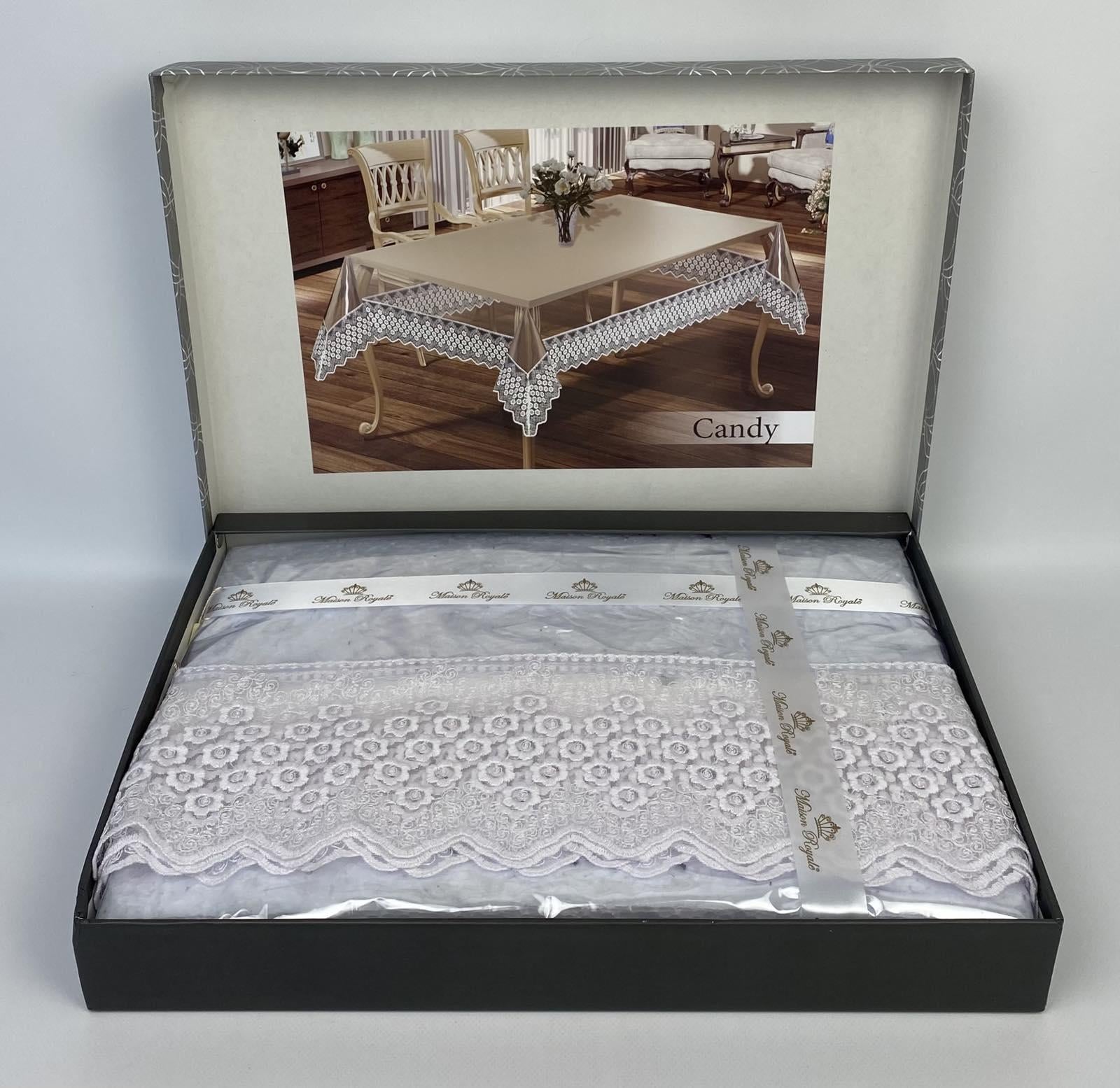 Скатерть с кружевом Maison Royale Candy 160x220 см Beyaz (CN22605)