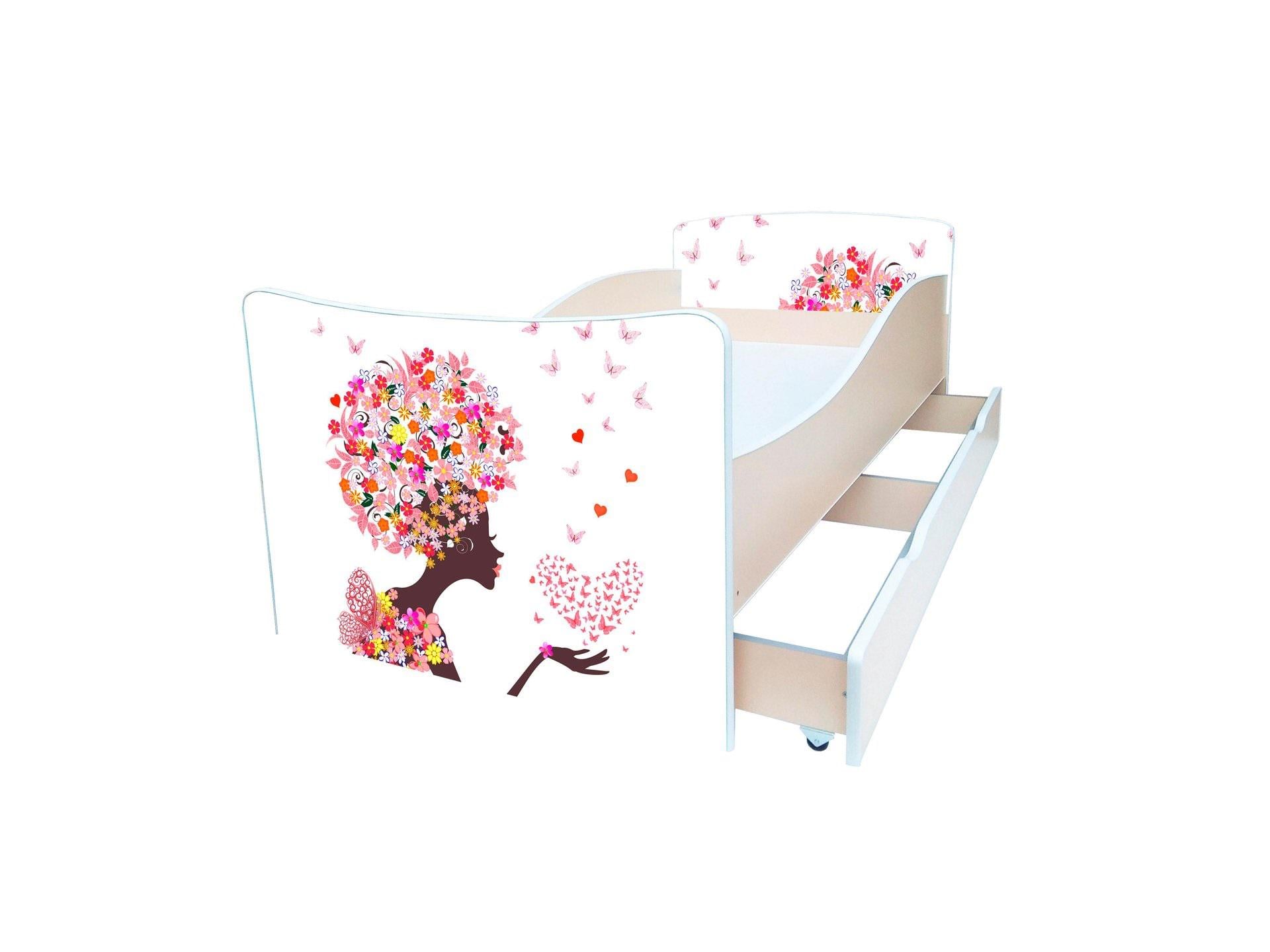 Кровать детская Viorina-Deko Kinder 73 с ящиком ламинированное ДСП 80х170 мм Белый