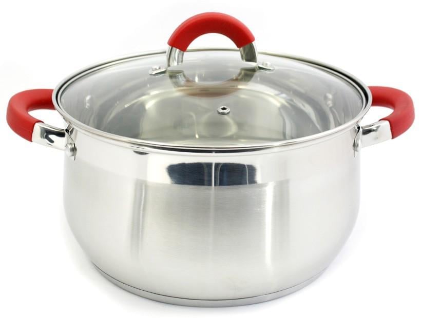 Кастрюля нержавейка с крышкой стекло Zauberg ZB-4R 4 л Red