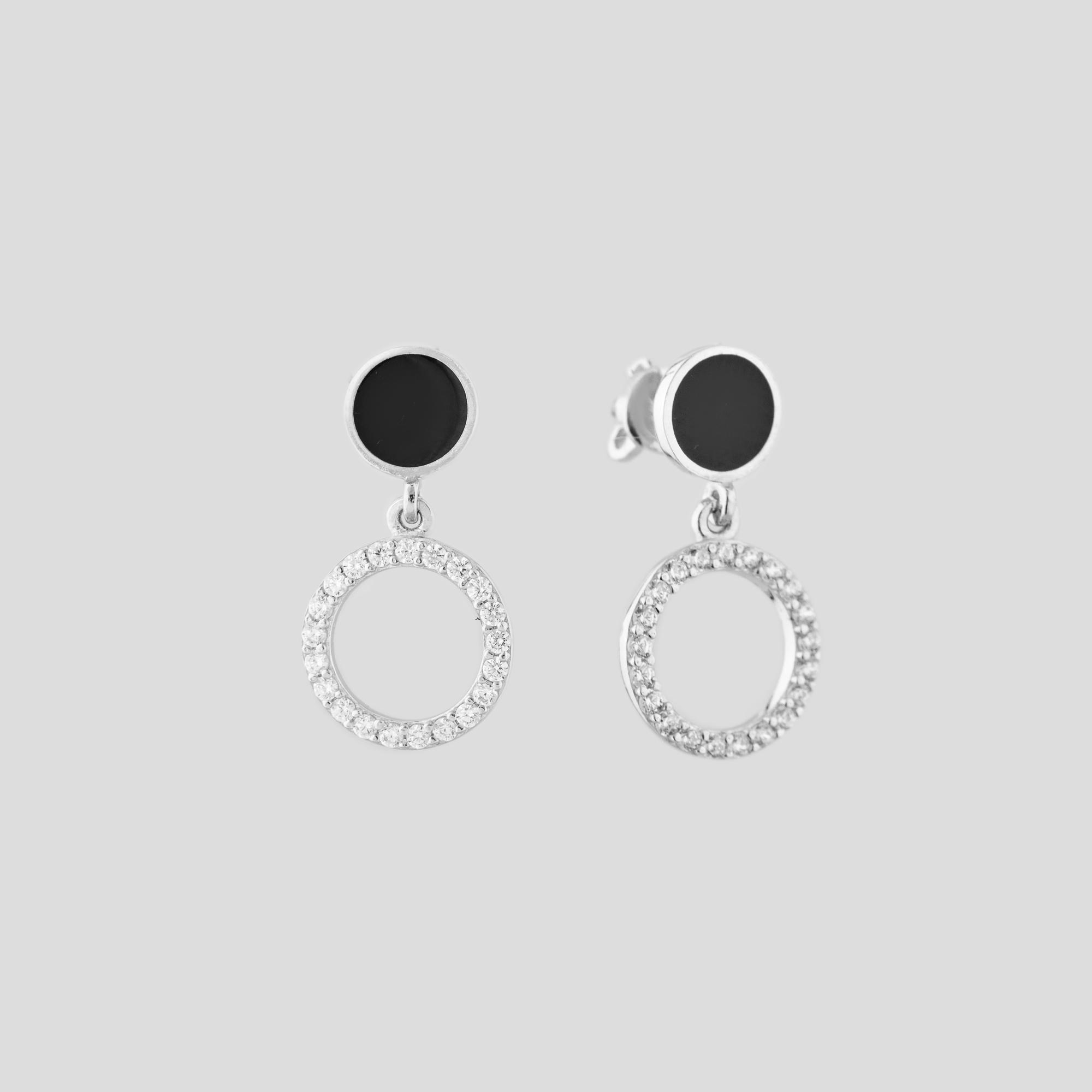 Серебряные серьги Minimal Сумеречная загадка (17975)