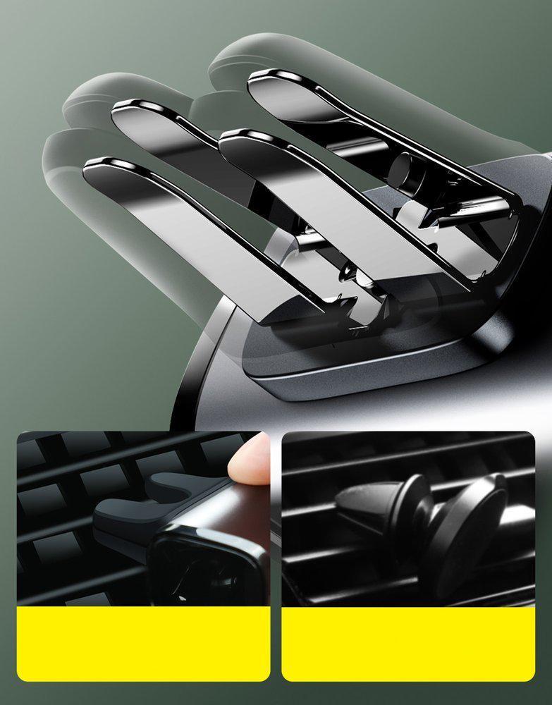 Тримач автомобільний BASEUS металевий 360° Steel Cannon Сріблястий (SUGP-0S) - фото 11