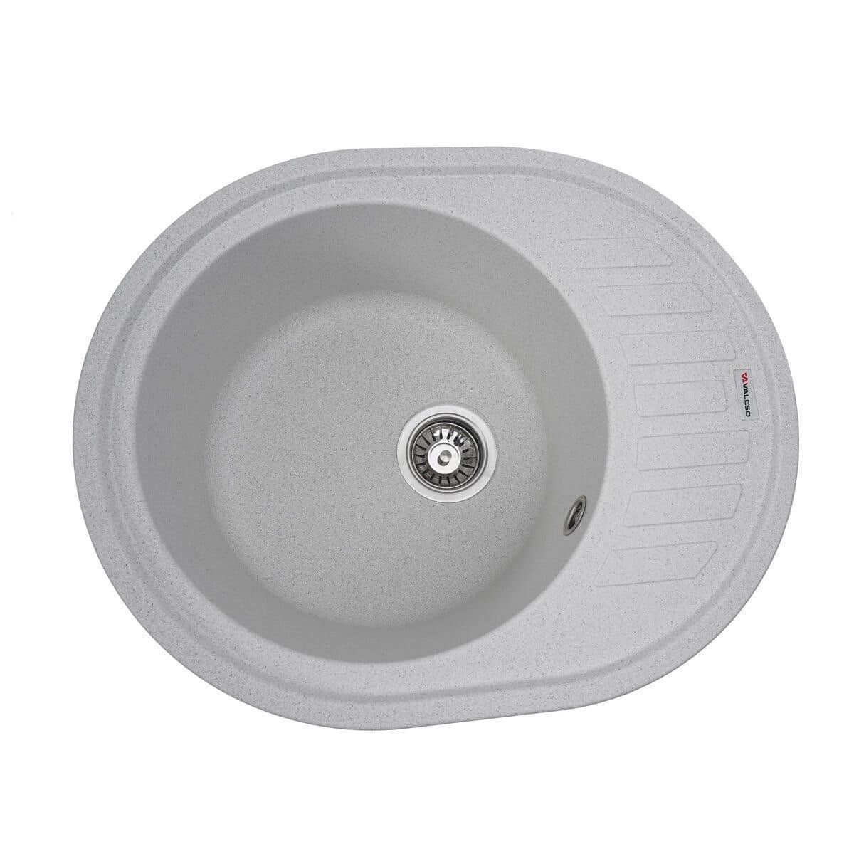 Мойка гранитная Valeso Soul 620х500 врезная овальная Белый матовый (PLTM-SP000046918)