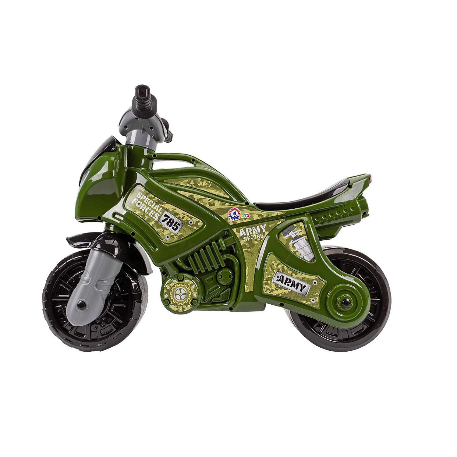 Толокар Technok Toys Мотоцикл со звуковым и световым эффектом/ручка на корпусе Green (128315)