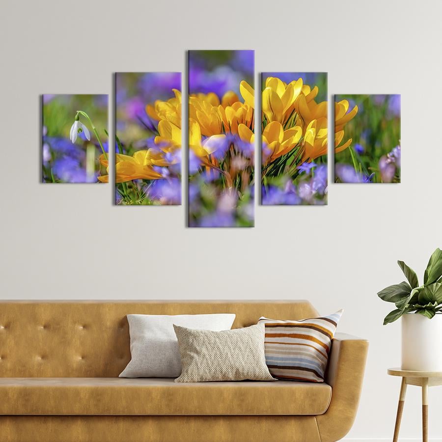 Картина на холсте Первые весенние цветы 187x94 см (833-52)
