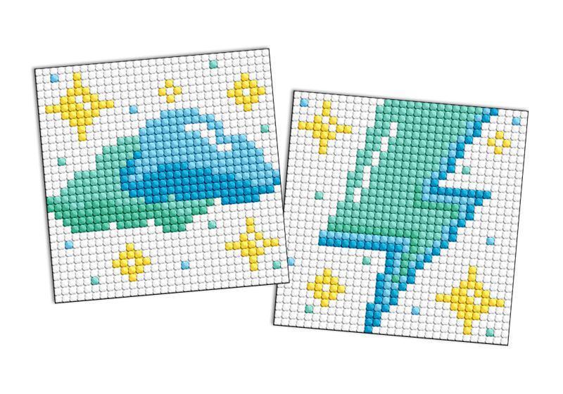 Алмазная мозаика на магните Ideyka Облако и молния из 2 сюжетов 9х9 см (Id-AMG1194)