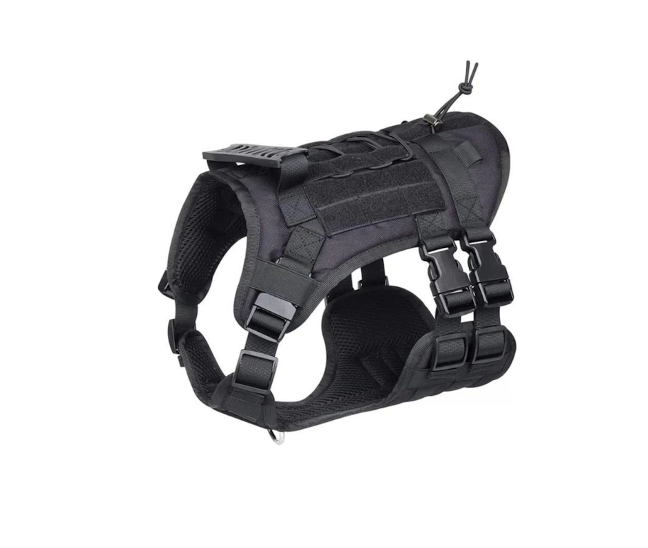 Жилет тактический для собак MOLLE с регулируемым обхватом M 60-80 см Черный (JM-6080)