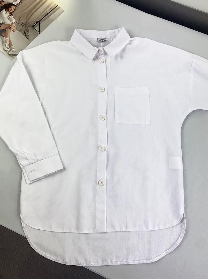 Блузка для девочки школьная Mevis 4757-02 128 см Белый