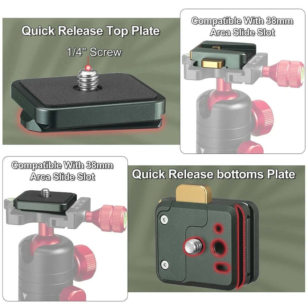 Пластина для монтажу на штатив швидкознімна Minifocus S4211 Arca Swiss Quick Release Mount Lock QR System Clamp Switch Kit Black (S4211) - фото 11 Пластина для монтажу на штатив швидкознімна Minifocus S4211 Arca Swiss Quick Release Mount Lock QR System Clamp Switch Kit Black (S4211) - фото 11