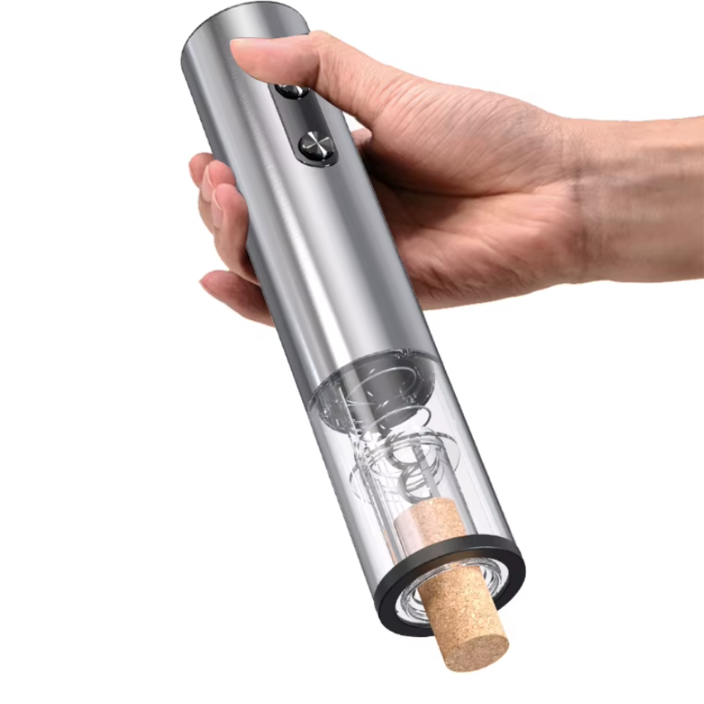 Штопор электрический автоматический на батарейках для вина с ножом для фольги Серебристый - фото 6 Штопор электрический автоматический на батарейках для вина с ножом для фольги Серебристый - фото 6