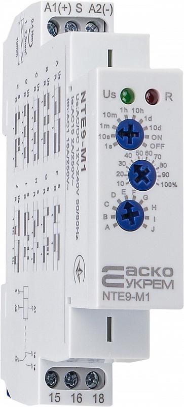 Реле времени многофункциональное Аско NTE9-M1 16А 12-240В AC/DC 1с-10 дней (A0010240005) - фото 1