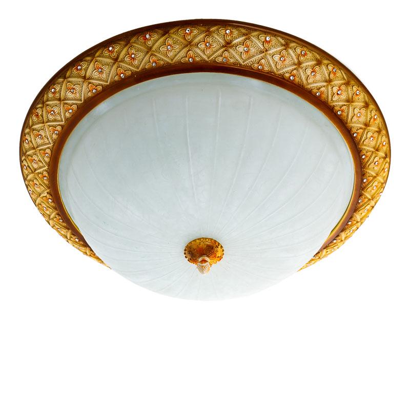 Люстра потолочная Light House ES-15535 на одну лампу Коричневый/Белый