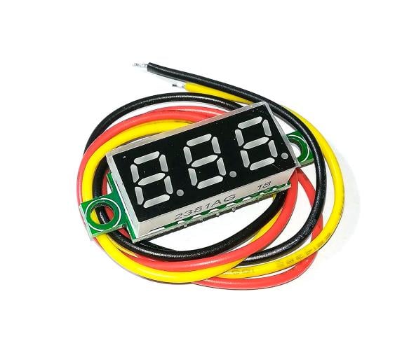 Вольтметр цифровой диапазон измерений 0-100V 0,28 три провода