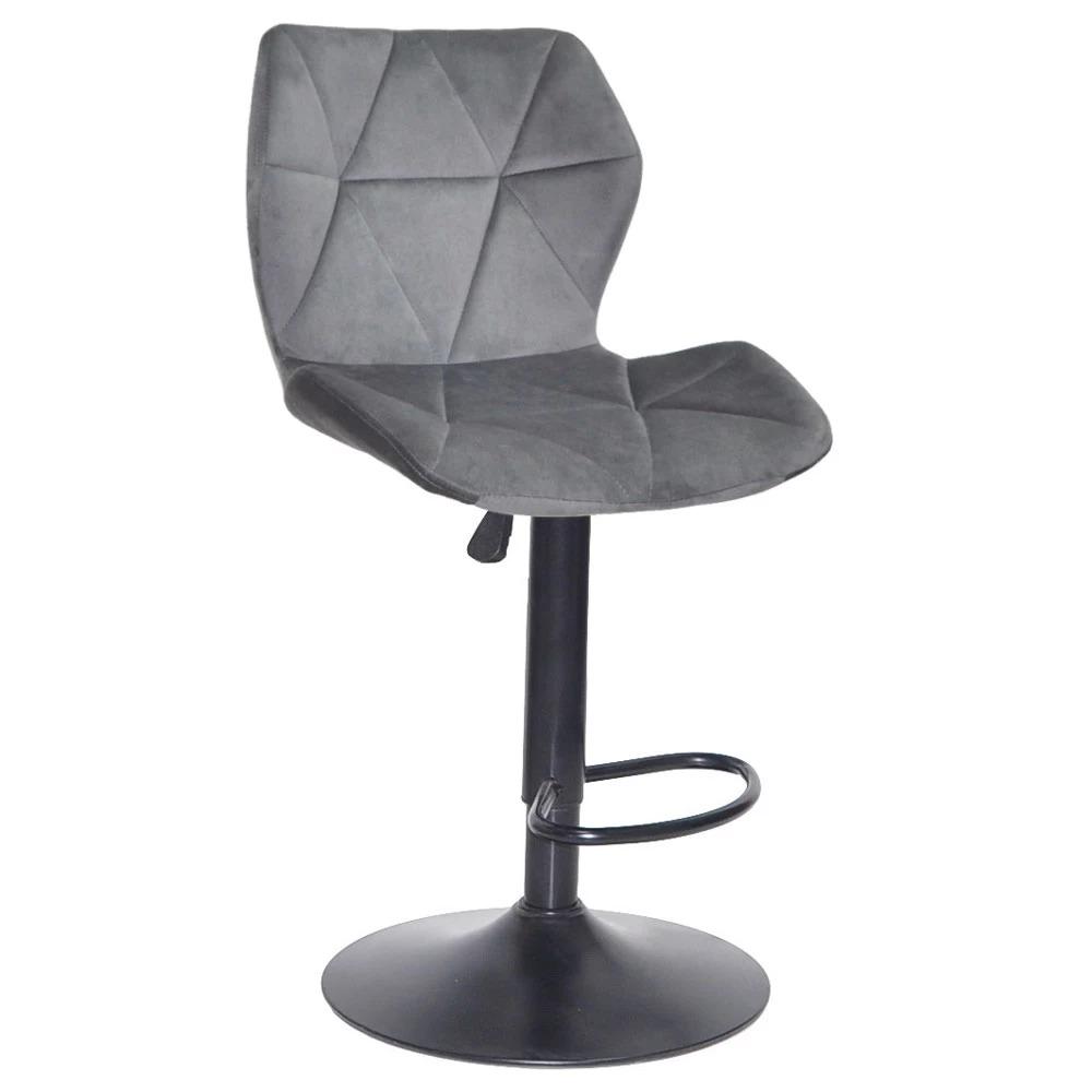 Барный стул TECHNO BLACK LITE 1034 бархат Серый (101103)