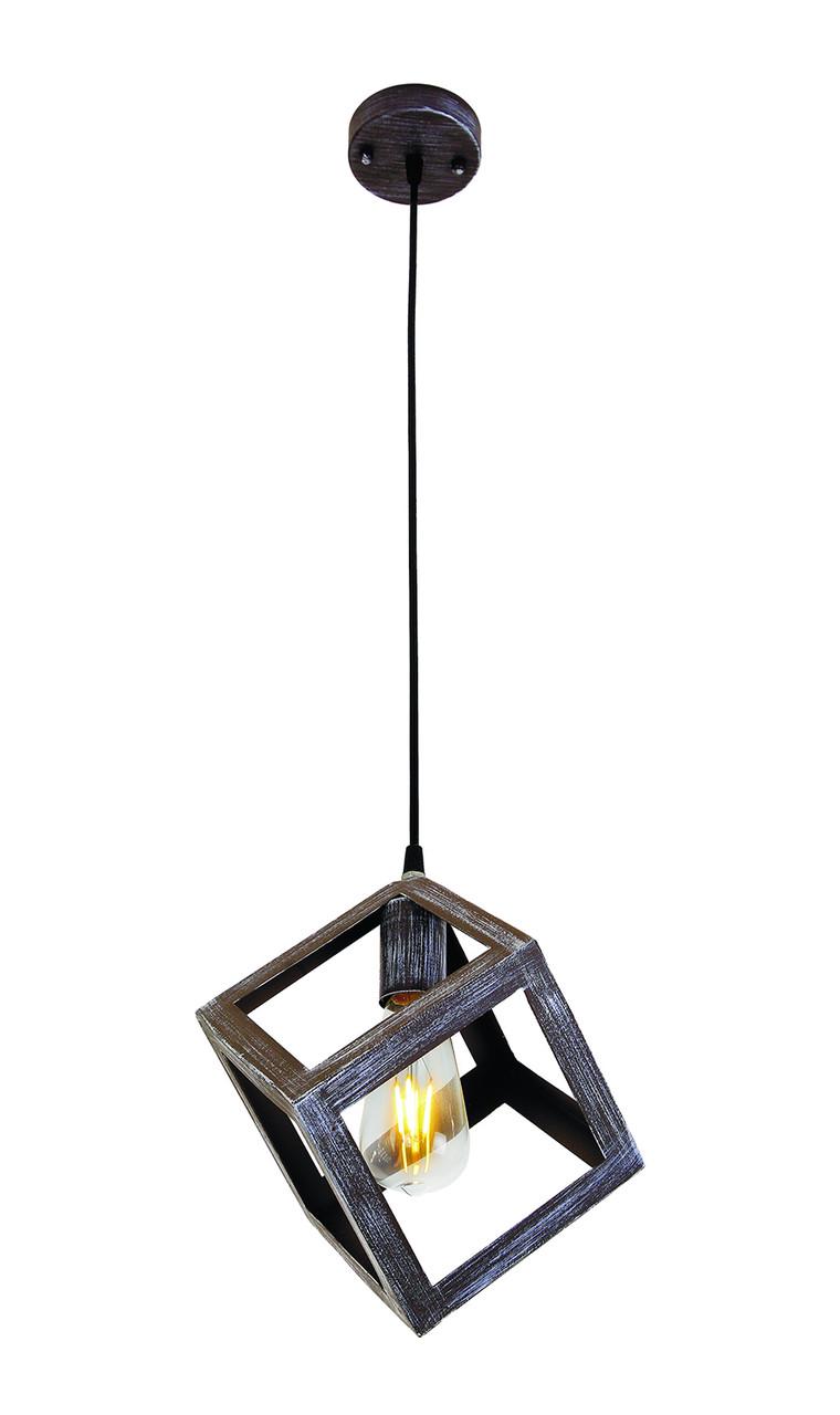 Підвісний світильник Levistella 746WXA006-1 OX Лофт із металевим плафоном кубом Чорний (1887924066)