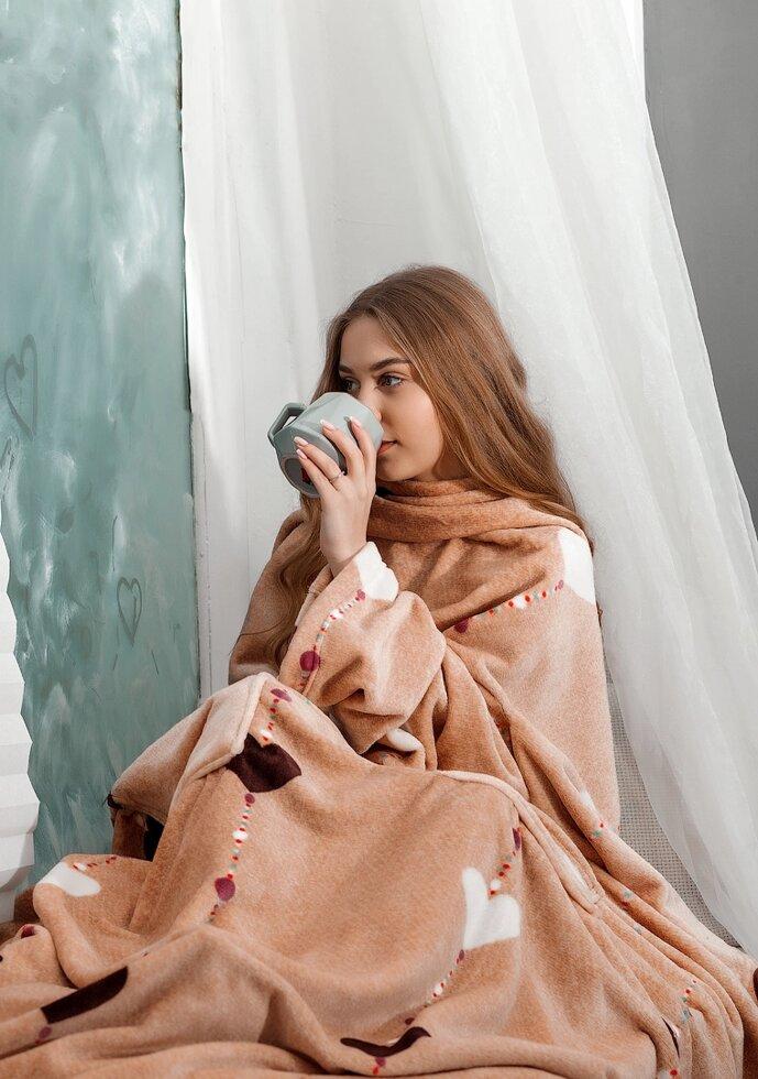 Плед с рукавами и рисунком 1939517843 200x160 см Бежевый (1939517843) - фото 3