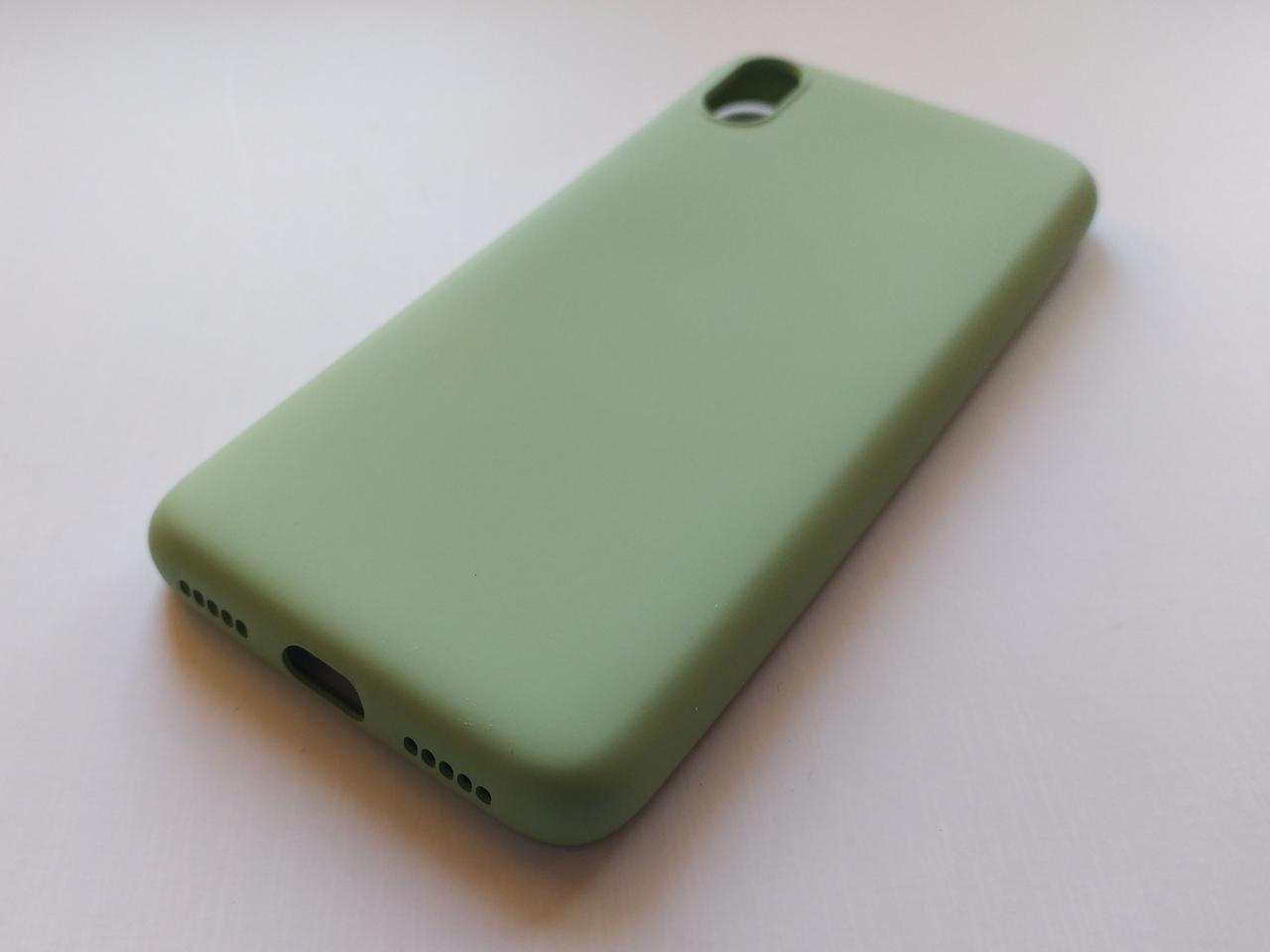 Силіконовий чохол Xiaomi Redmi 7A з мікрофіброю Liquid Silicon Case Хакі Хакі 2289P - фото 5