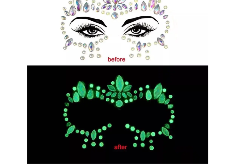 Стрази для обличчя люмінесцентні One size Різнокольоровий (8967/1) - фото 3 Стрази для обличчя люмінесцентні One size Різнокольоровий (8967/1) - фото 3