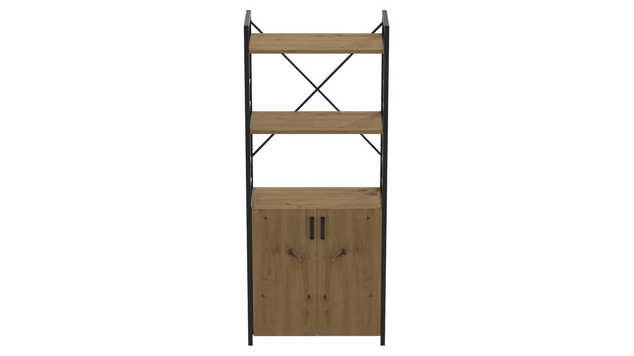 Этажерка Ferrum-decor Конект 3/60 с тумбой ДСП 144x60x28 см Черный/Артизан (FRD-104447)