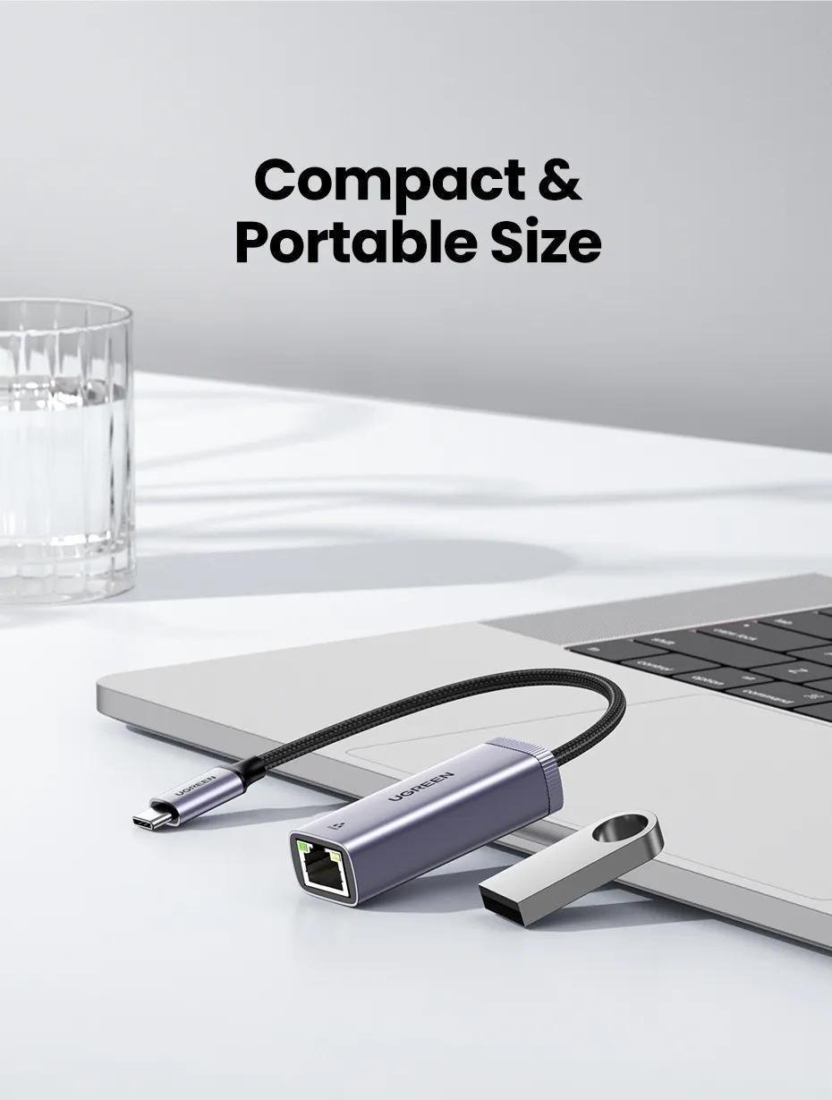 Мережева карта UGREEN Type-C-Ethernet 1 Гбіт/с LAN USB 3.1 Gen 1-RJ45 1000 Мбіт/с металевий Сірий (40322) - фото 14