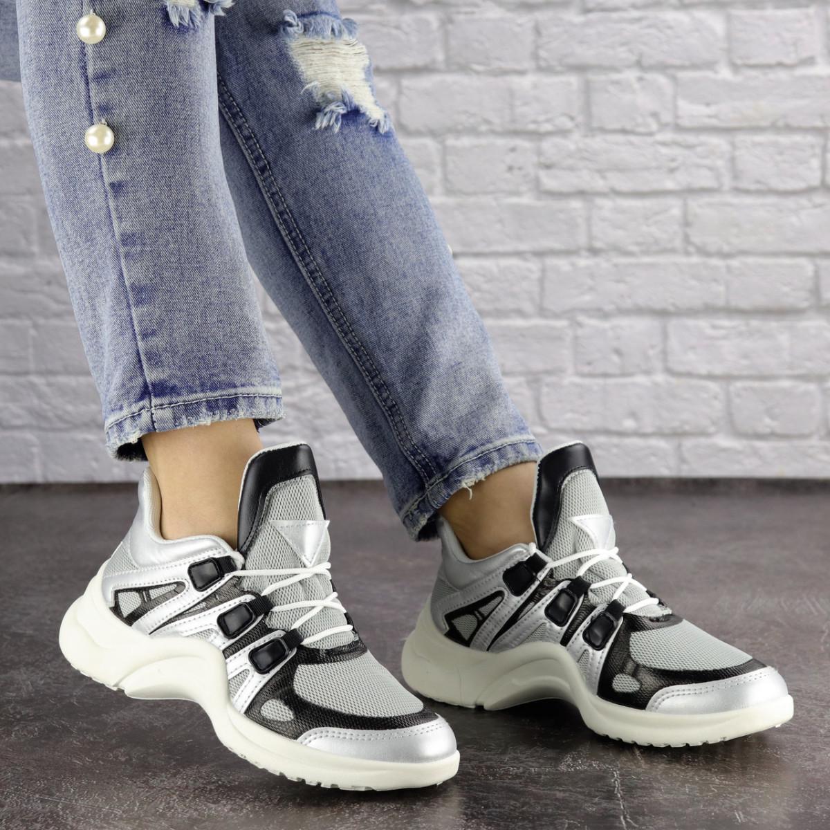 Кроссовки женские Fashion р. 37 23,5 см Серебристый (1156)
