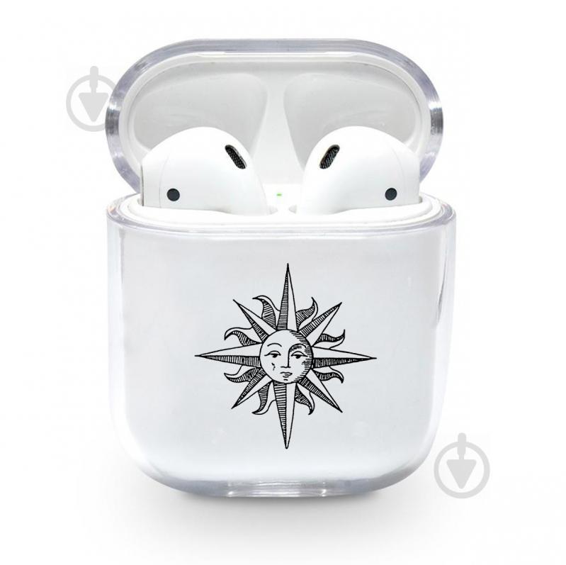Прозрачный силиконовый чехол Apple AirPods с рисунком - Солнце (KAP1189)