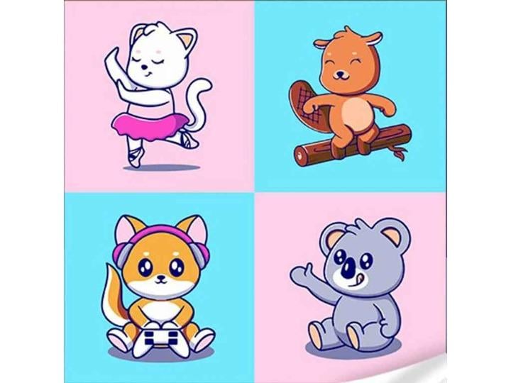 Картина по номерам Strateg Зайчата в кинотеатре 30х30 см (ES-0804)