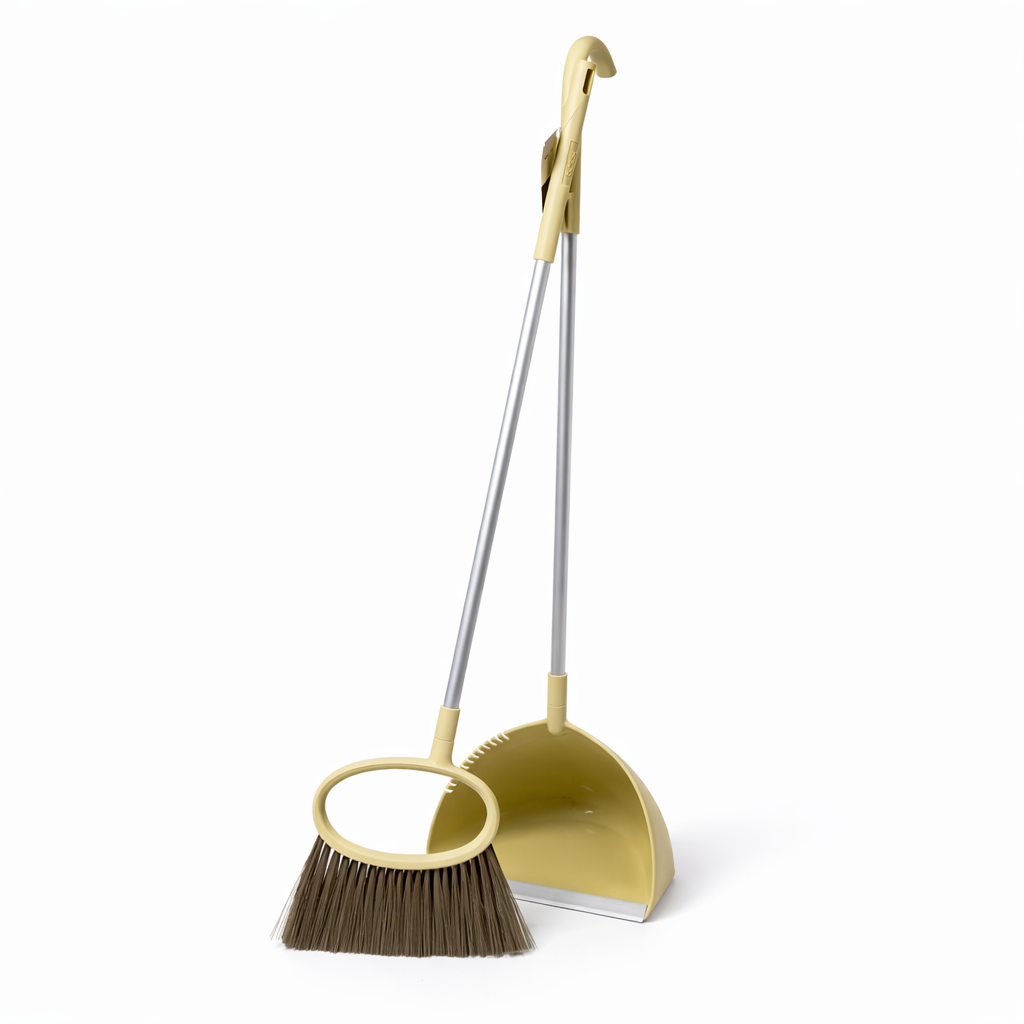 Набор веник и совок на длинной напольной ручке 25х25х95 см Зеленый (HP-45-1GR)