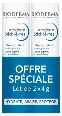 Бальзам Bioderma Atoderm Lip Stick Set (lip/stick/2х4g)