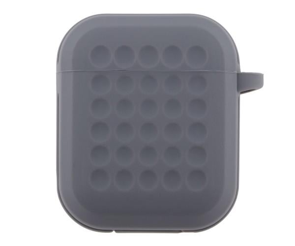 Чехол-футляр для наушников Silicone Fashion Case with Hook для Airpods 1/2 Grey