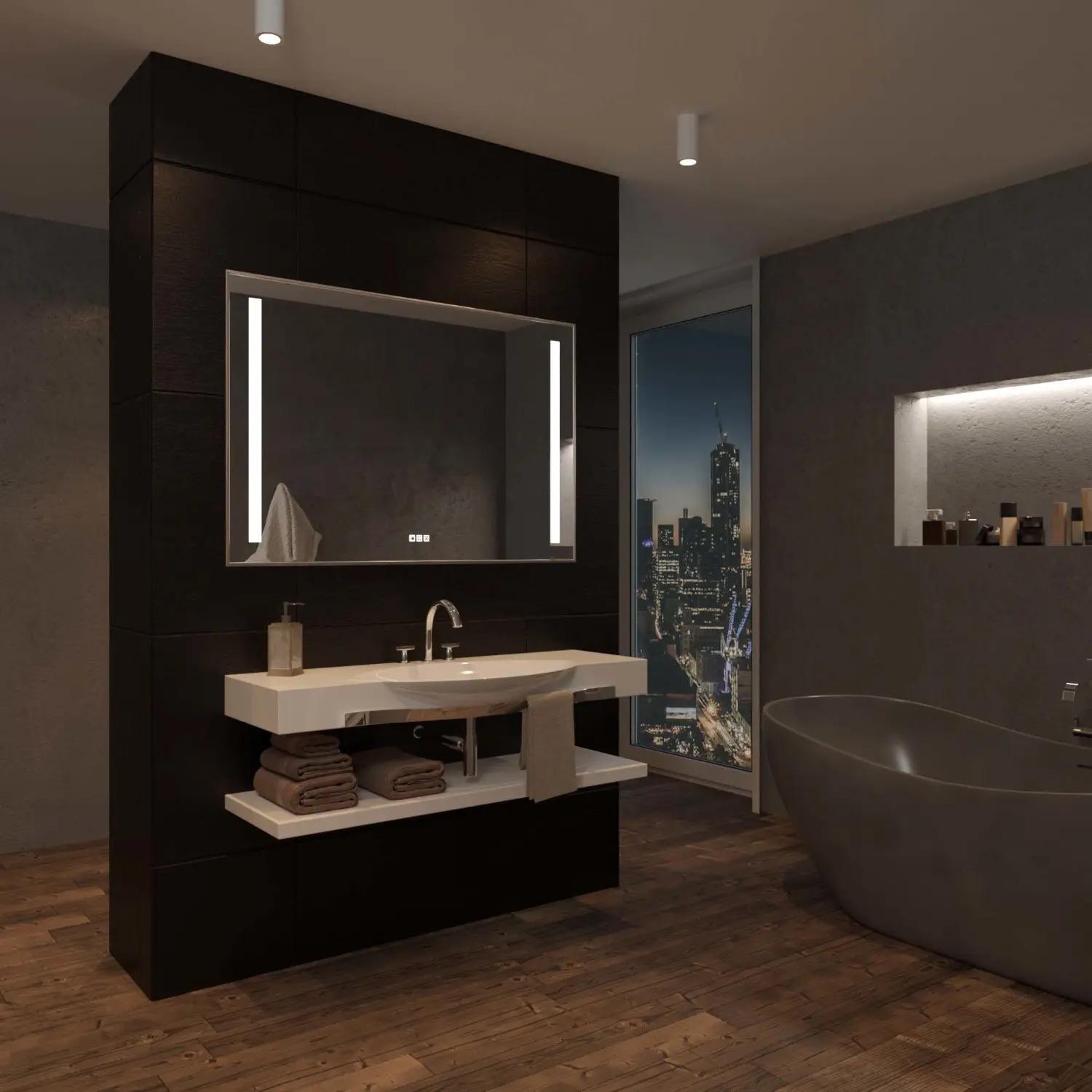 Зеркало Dim Dzerkal TINO с LED-подсветкой/Bluetooth/сенсорным управлением/подогревом 70х120 см (11475)