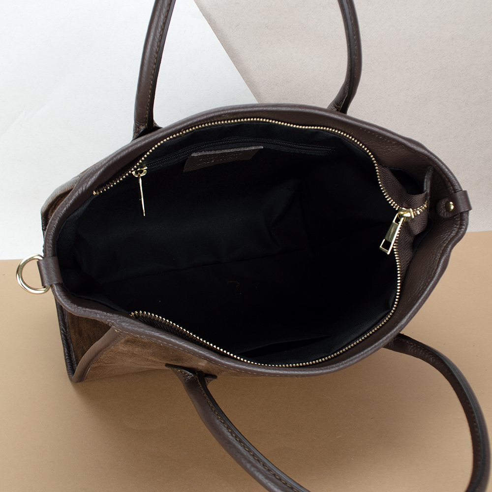 Сумка жіноча замшева Virginia Conti 03756 з 2 ручками Шоколадний (2417511531) - фото 4