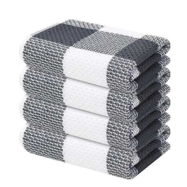 Набор кухонных полотенец Premium Soft 4в1 100% хлопок 74х34 см Бело-серый (NKR4in1Gray) - фото 6 Набор кухонных полотенец Premium Soft 4в1 100% хлопок 74х34 см Бело-серый (NKR4in1Gray) - фото 6