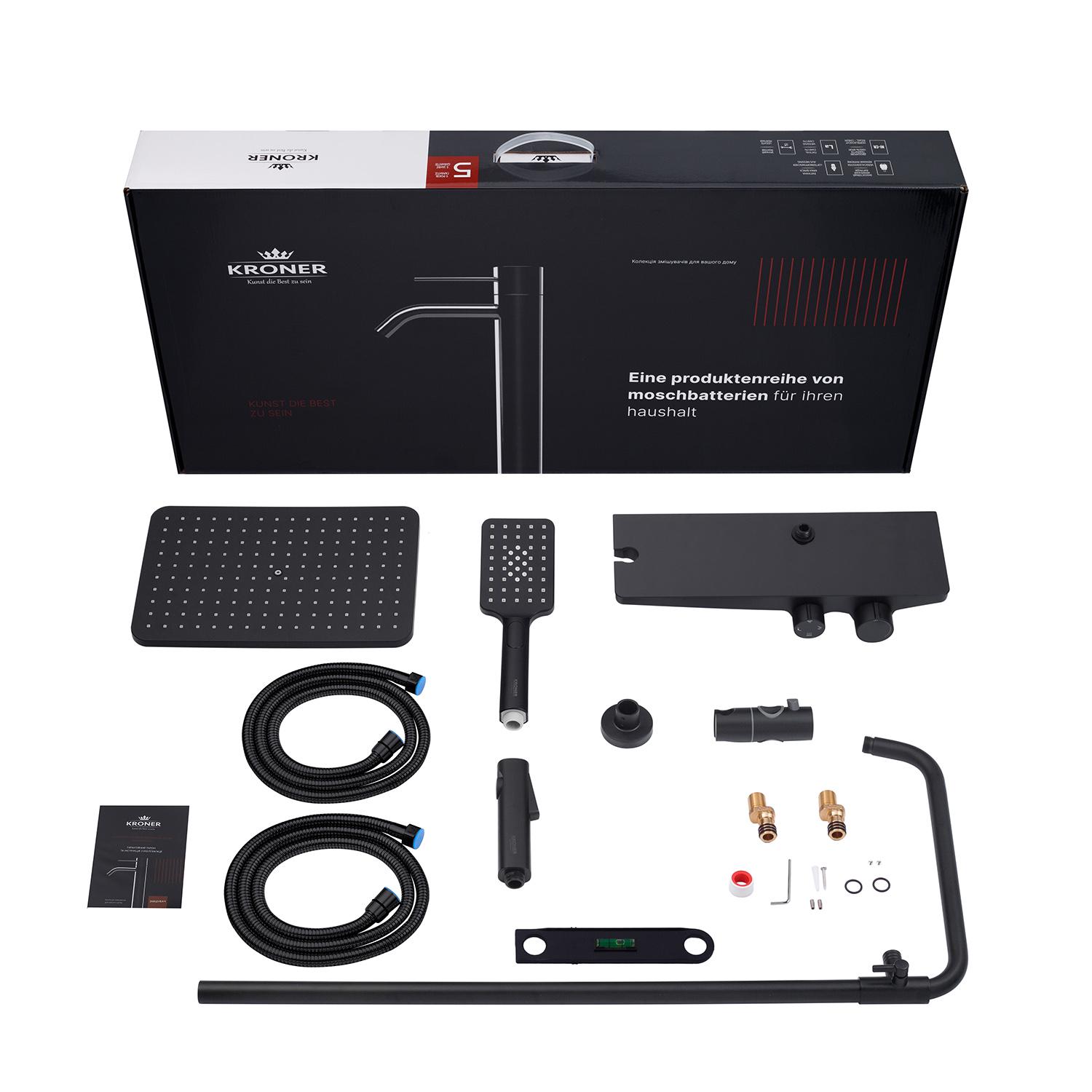 Душевая система со см есителем Kroner Armada-SCH066 CV033873 Черный (235263) - фото 17 Душевая система со см есителем Kroner Armada-SCH066 CV033873 Черный (235263) - фото 17