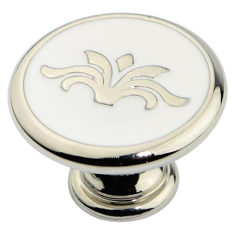 Мебельная ручка Bosetti Marella D 24177.01.030 Никель полированный/Белая эмаль (18631)