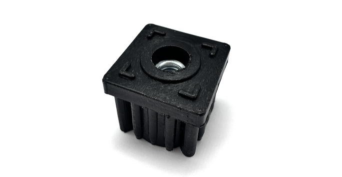 Заглушка внутренняя квадратная резьбовая металлическая резьба 20x20 мм М6 Черный (SQRM-20х20М6-BLK-120)