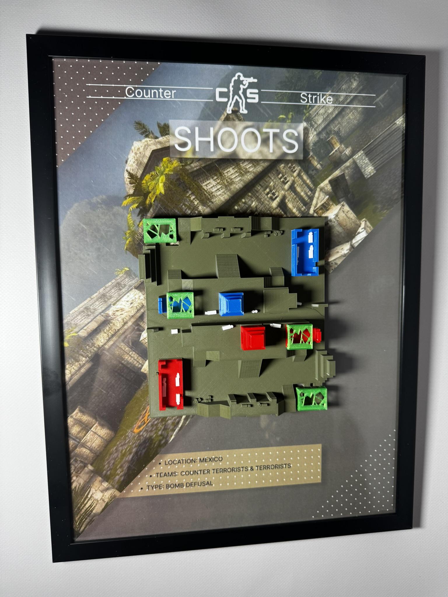 Карта 3D Shoots по игре Counter Strike 30х40 см