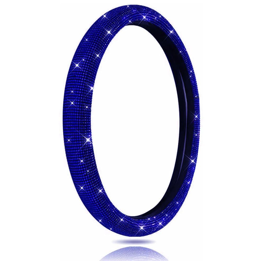 Чехол на руль SteeringCover со стразами 36–38 см Синий (2416)