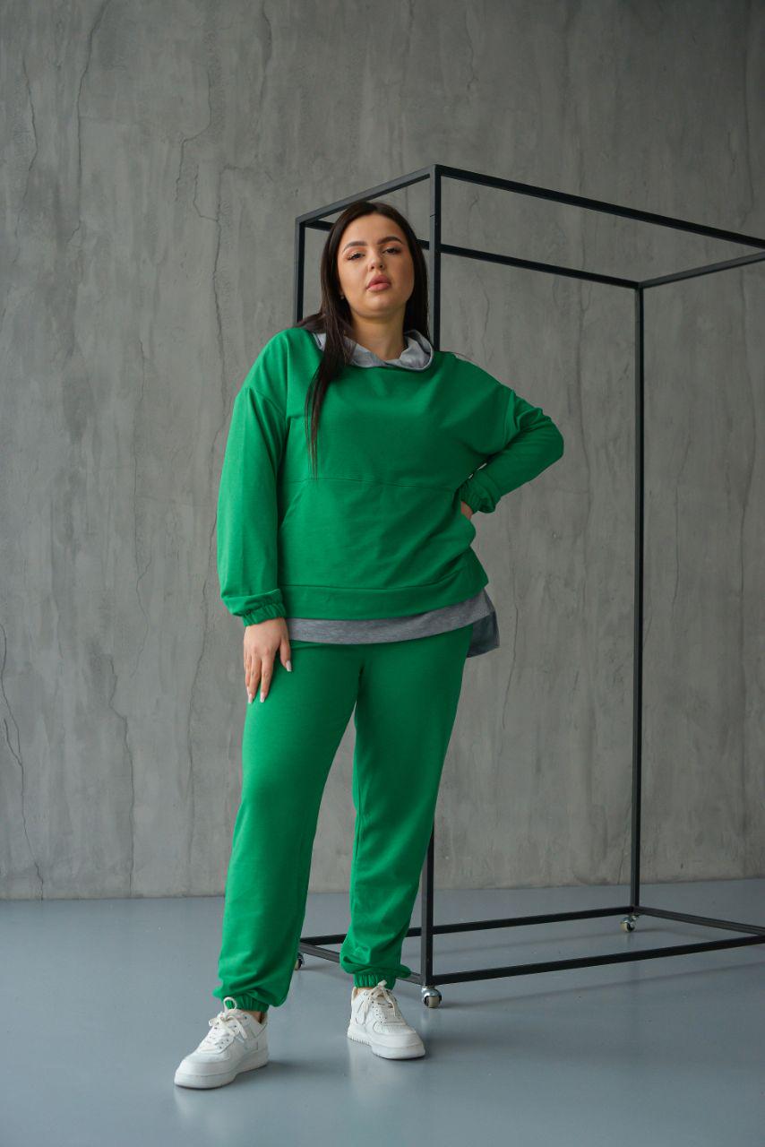 Костюм женский спортивный Имитация L Зеленый (14-5224 1) - фото 4