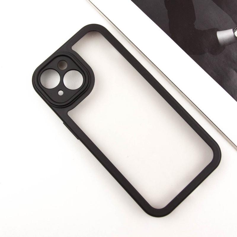 Протиударний TPU чохол Transparent + Colour 1,5mm для Apple iPhone 14 (6.1") Black - фото 2