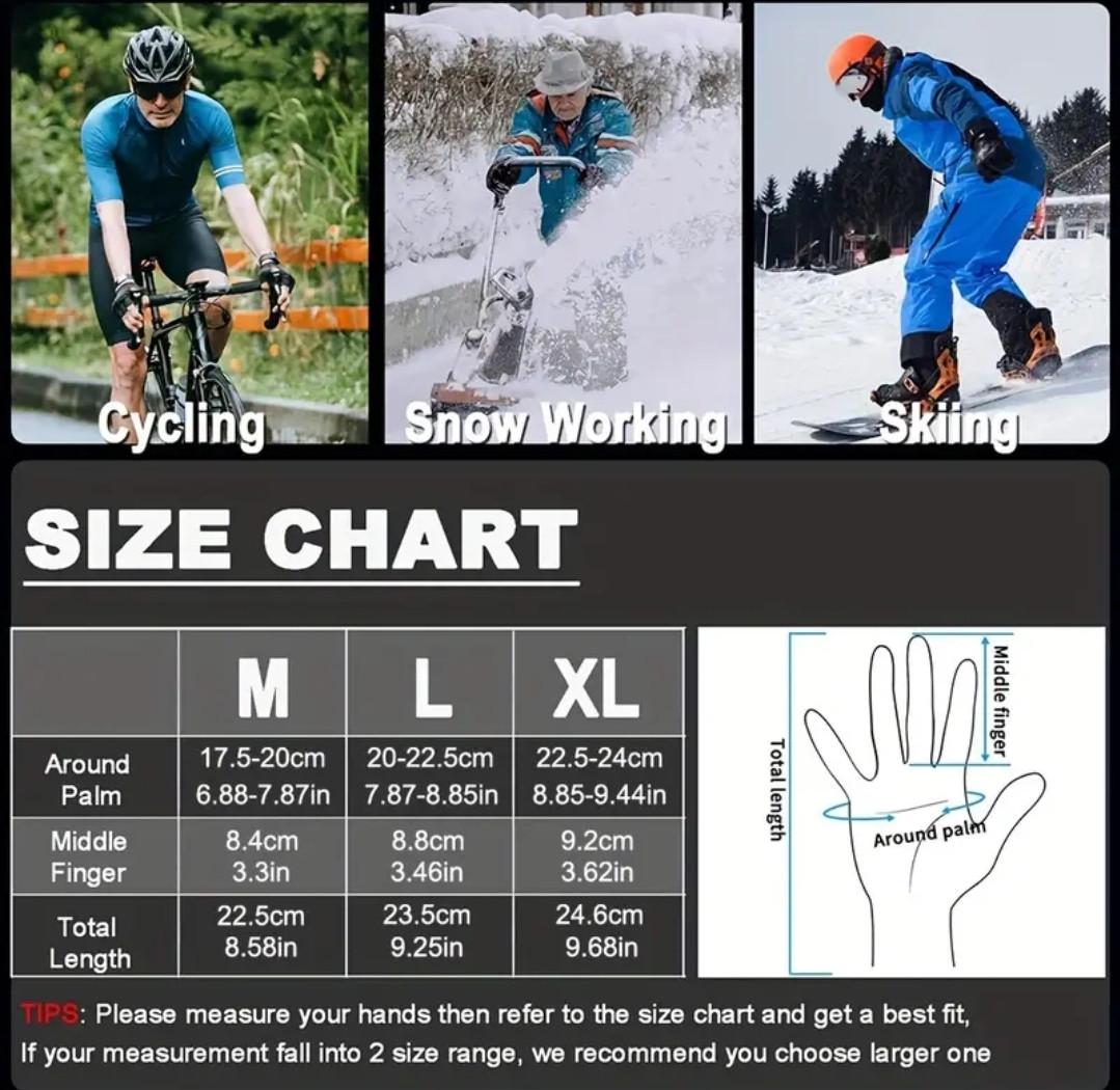 Рукавички зимові чоловічі сенсорні з кишенею спортивні водонепроникні флісові XL Чорний (2470741813) - фото 10