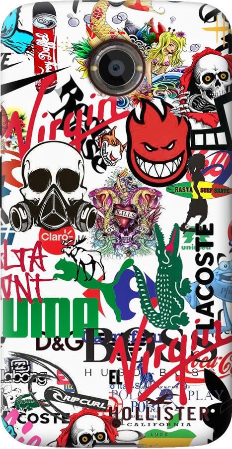 Чехол на Motorola Moto X2 Many different logos (4022u-372-42517)