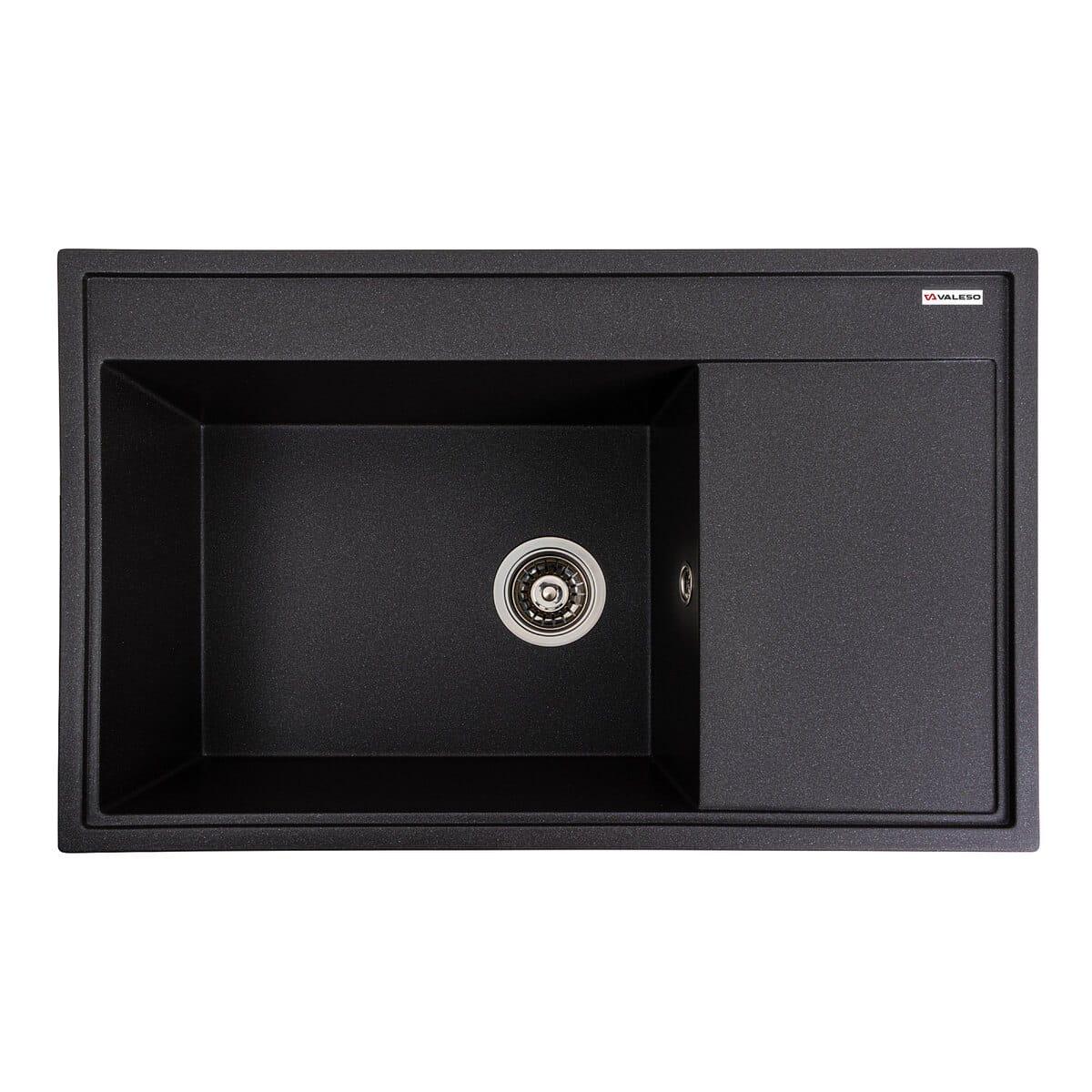 Мойка гранитная Valeso Azurit 790х500 врезная прямоугольная Серый металлик матовый (PLTM-SP000047464)