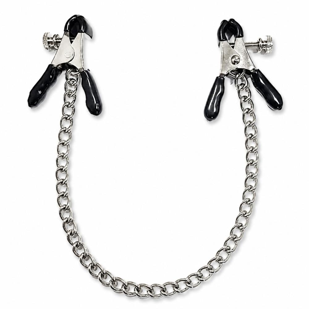 Зажимы для сосков на цепочке Spring Jaw Style Nipple Clamps (1000040530)