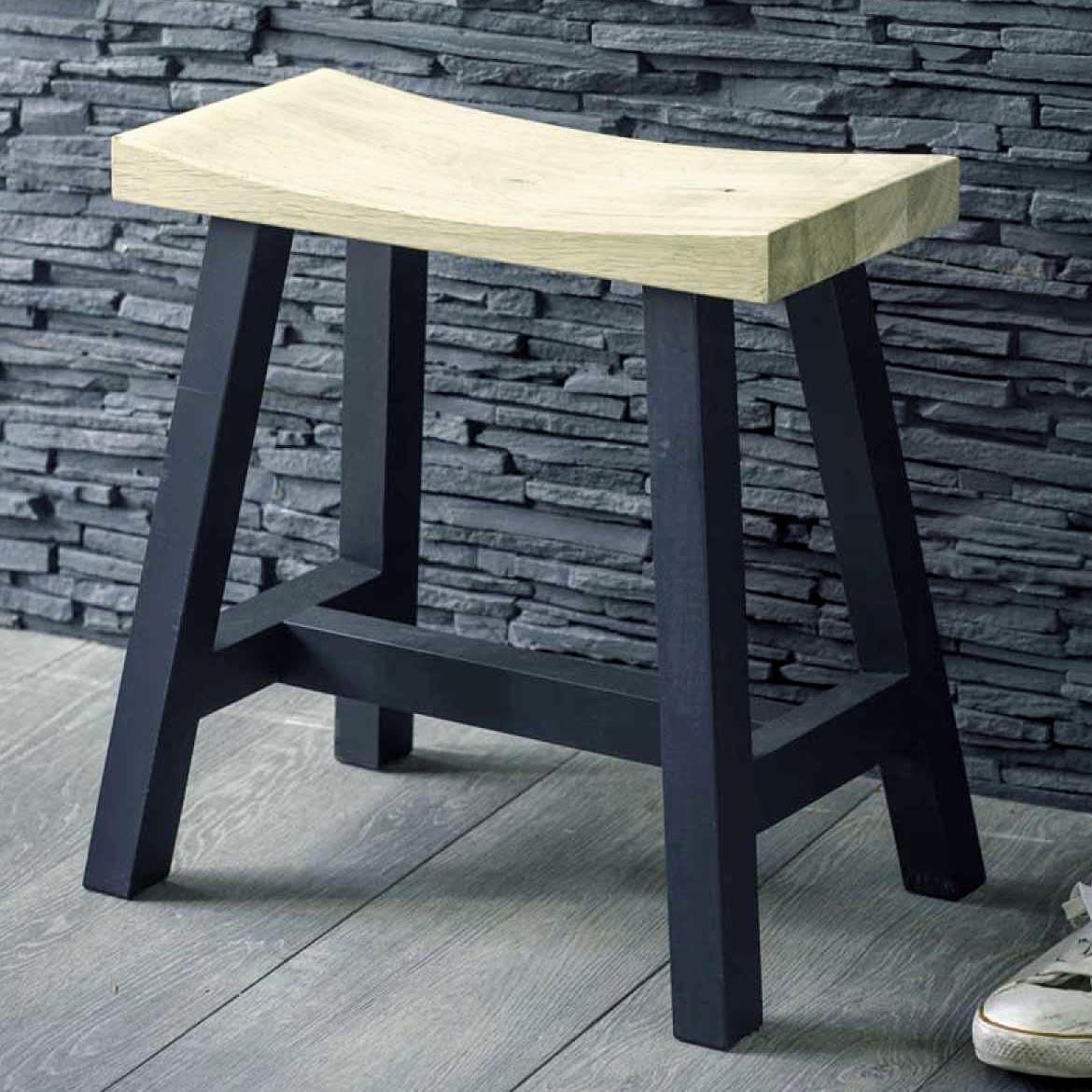 Табурет для ванной из дерева Поринес Венге/Бланже (ТВН-00291201)