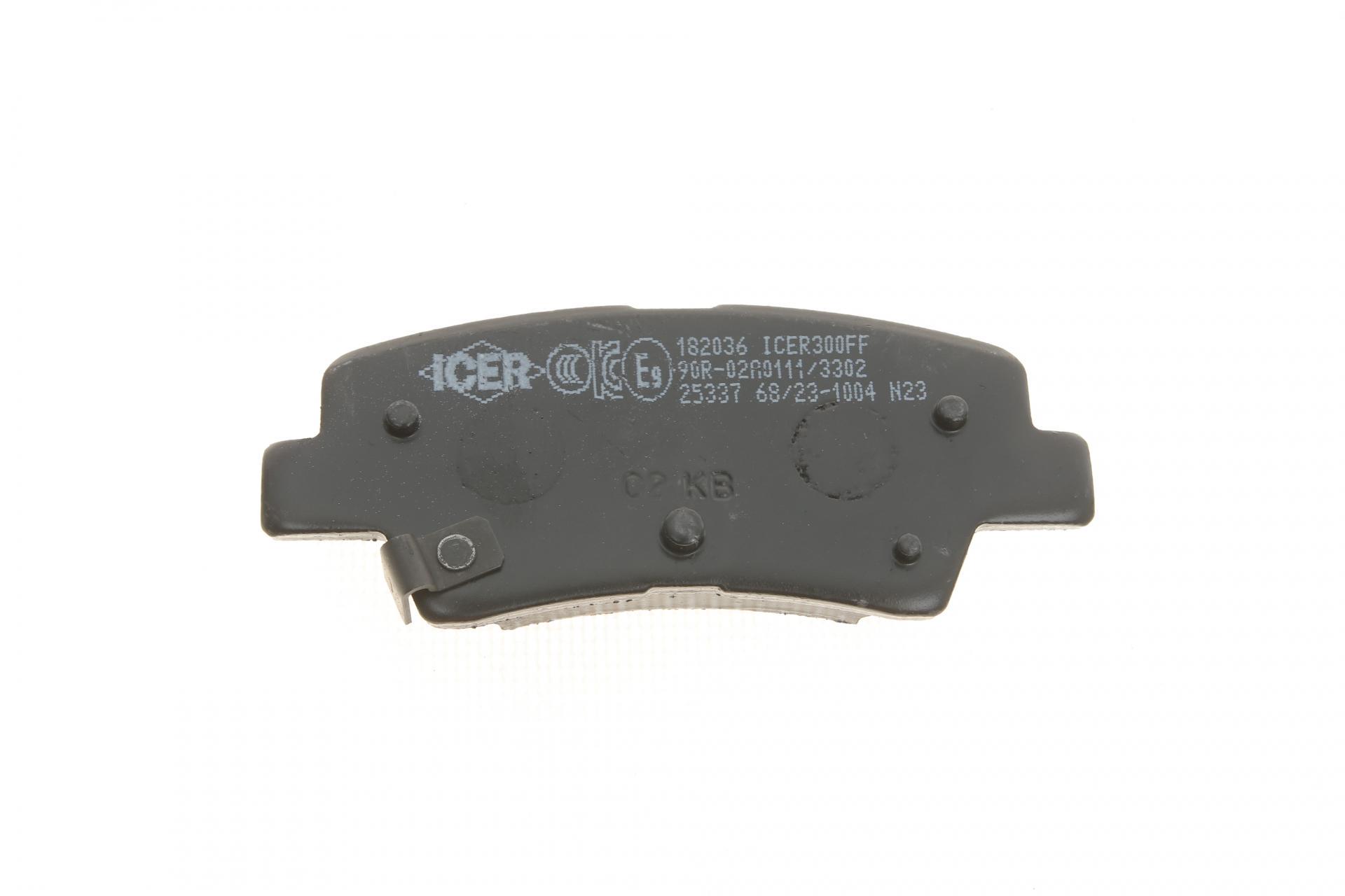 Колодки тормозные задние Kia Sportage/Ceed/Rio/Optima/Hyundai Accent/i10/i20/i30/i40/Elantra 10-182036 ICER