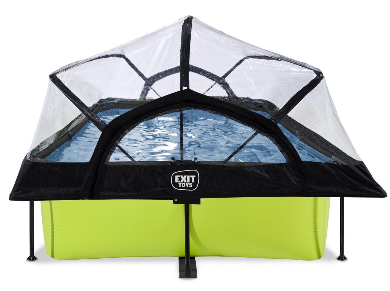 Каркасный бассейн Exit Toys с куполом 300х200х65 см Лайм - фото 4