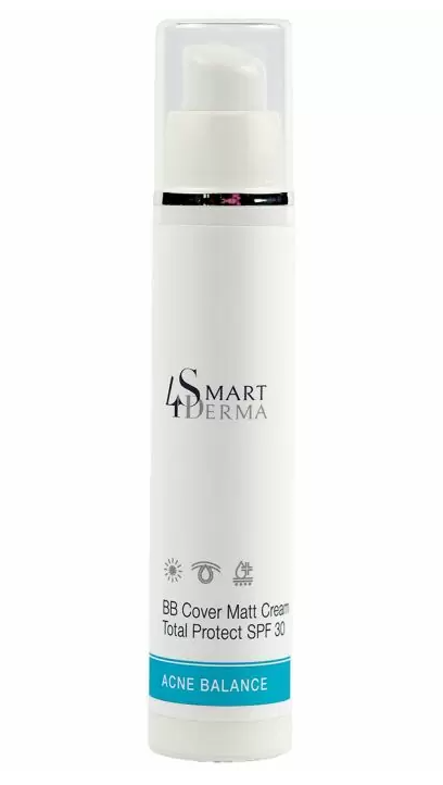 Крем матуючий Smart4Derma BB Cover Matt Cream Total Protect SPF 30 Acne Balance 50 мл (14540814) - фото 1